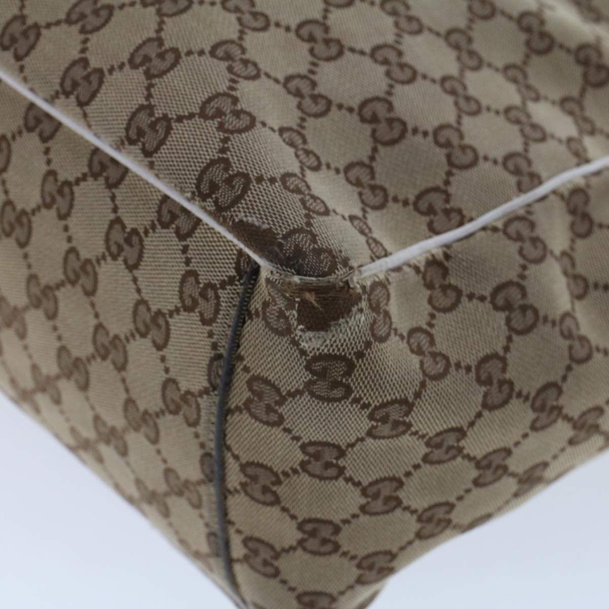 GUCCI GG Canvas Shoulder Bag Beige White 153033 ti1173