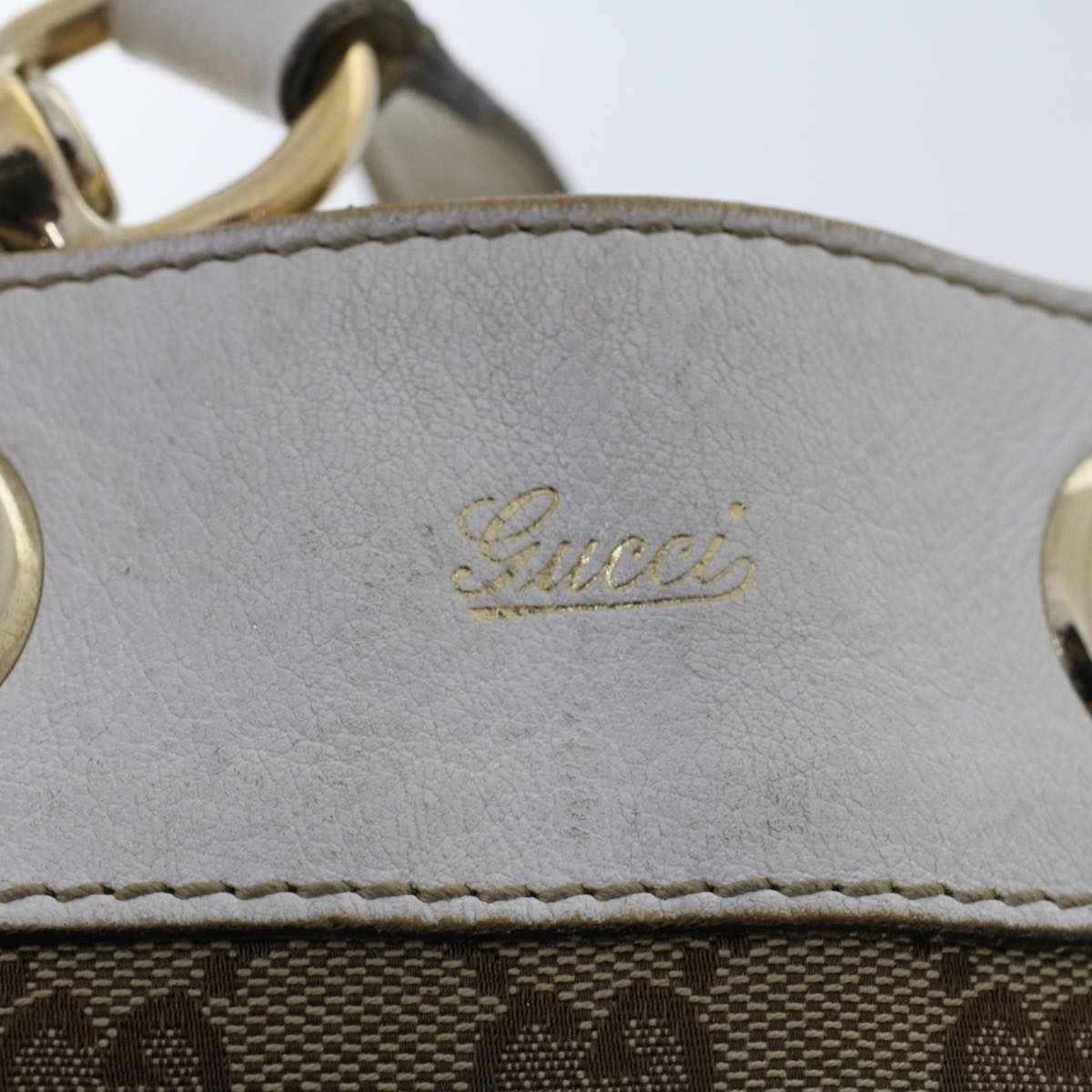 GUCCI GG Canvas Shoulder Bag Beige White 153033 ti1173