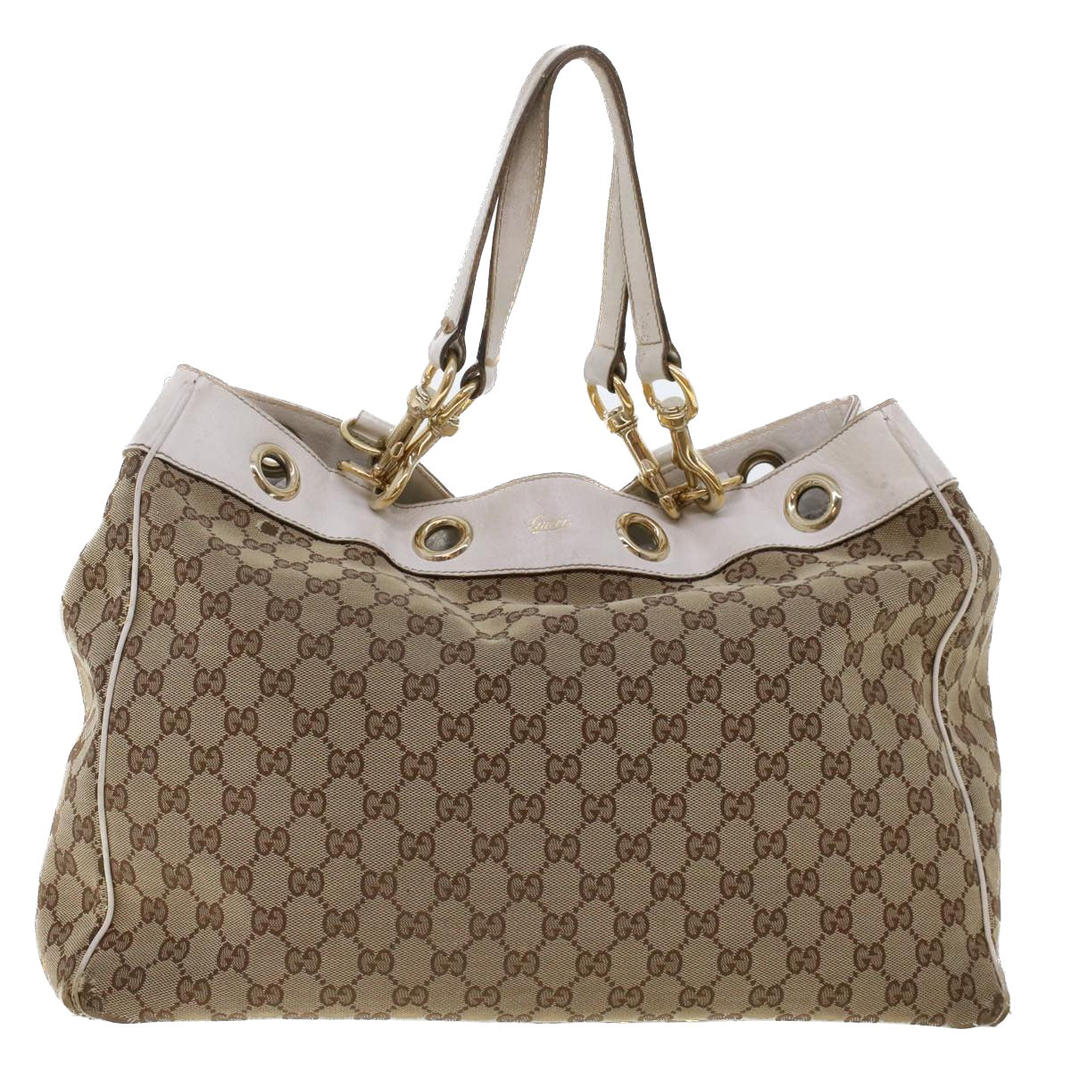 GUCCI GG Canvas Shoulder Bag Beige White 153033 ti1173