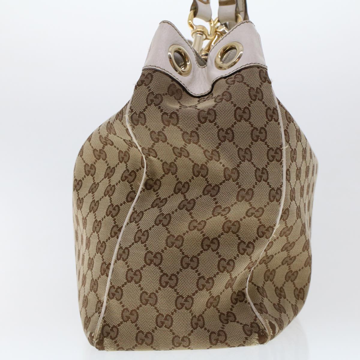 GUCCI GG Canvas Shoulder Bag Beige White 153033 ti1173