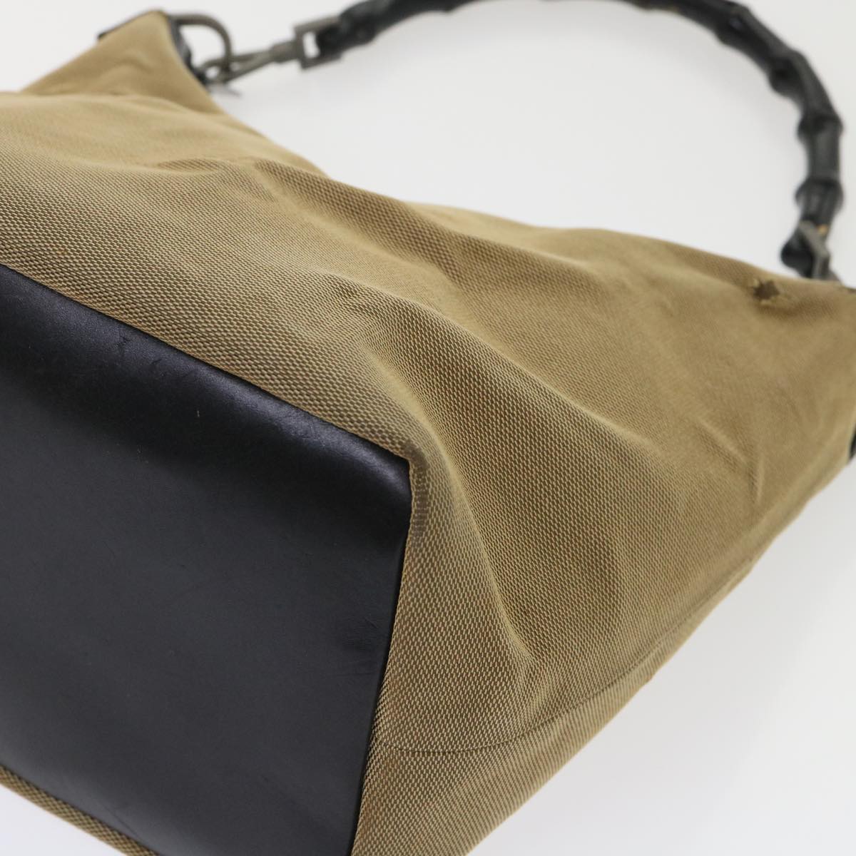 GUCCI Bamboo Web Sherry Line Shoulder Bag Nylon 3Set Beige Brown ti1191