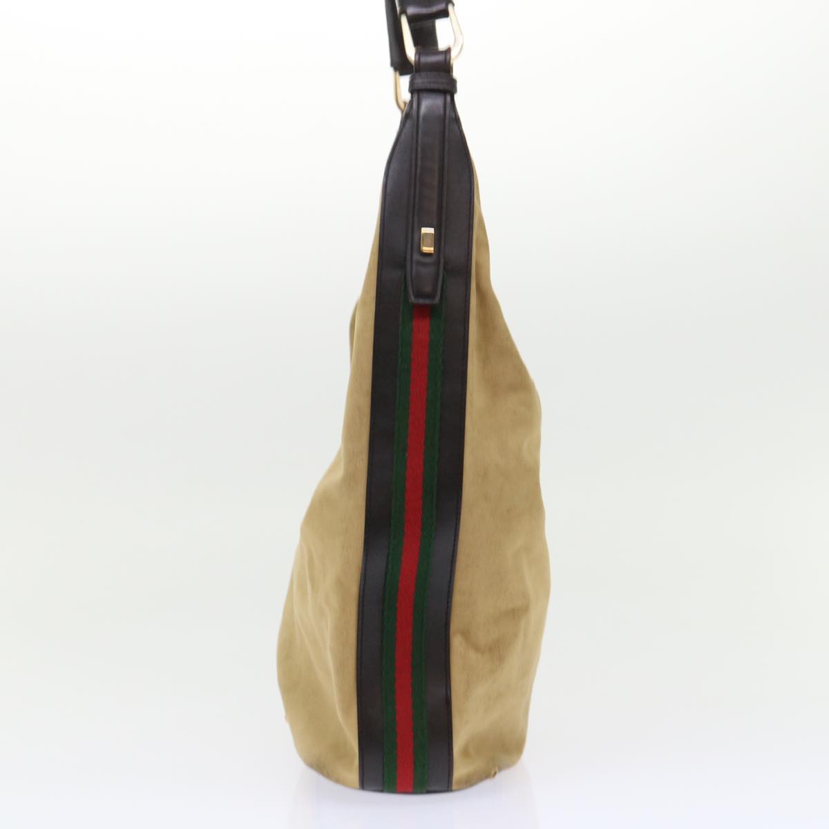 GUCCI Bamboo Web Sherry Line Shoulder Bag Nylon 3Set Beige Brown ti1191