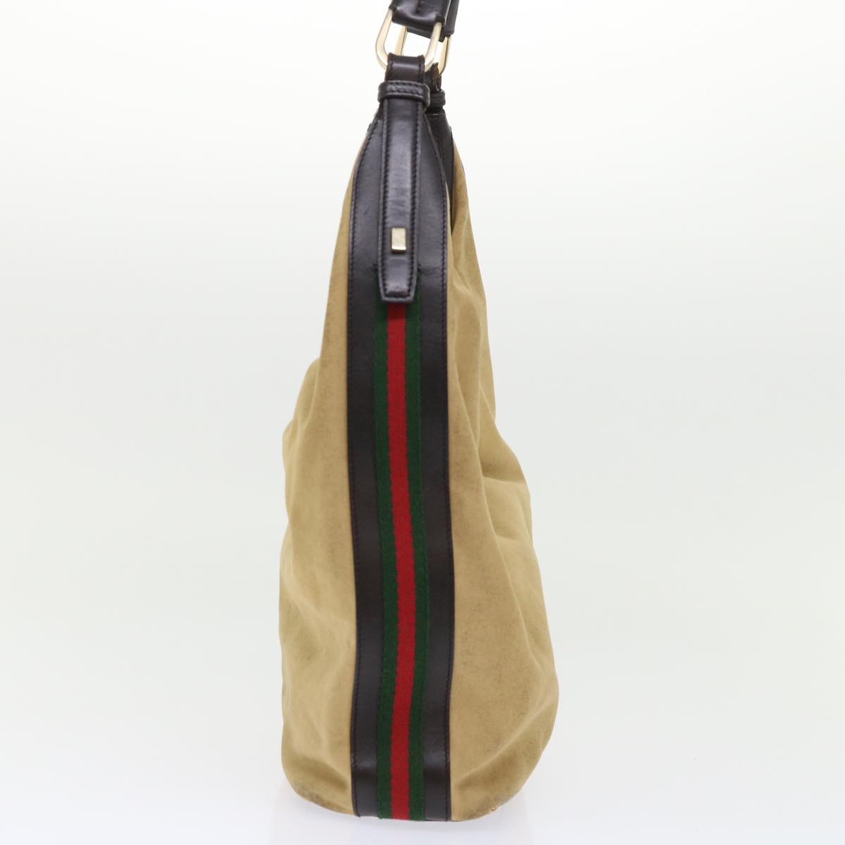 GUCCI Bamboo Web Sherry Line Shoulder Bag Nylon 3Set Beige Brown ti1191