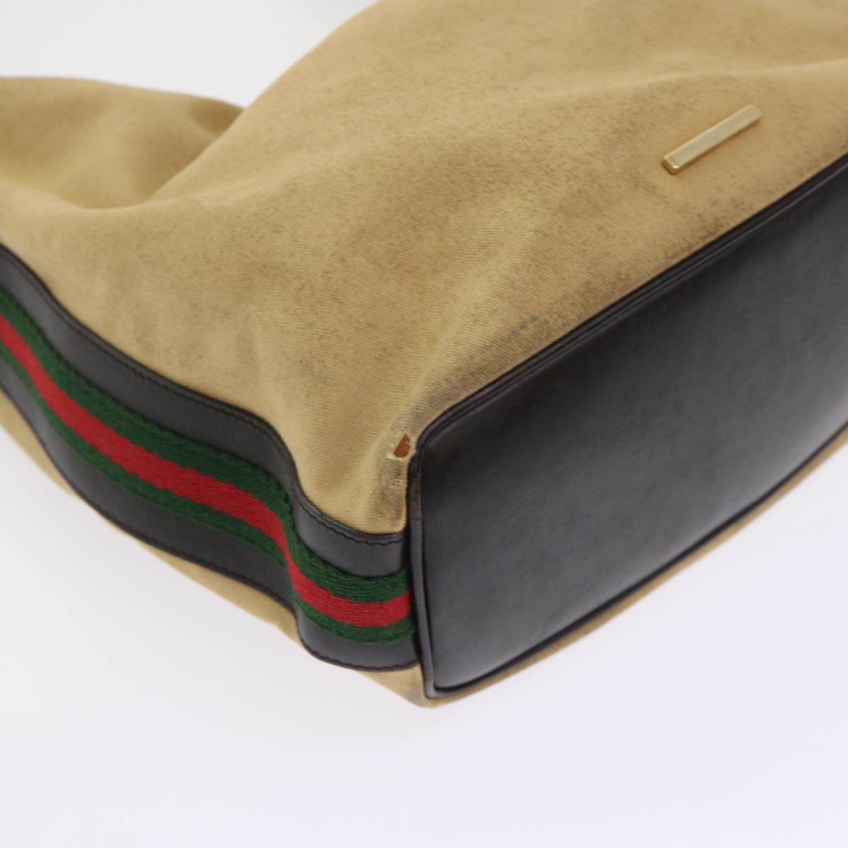 GUCCI Bamboo Web Sherry Line Shoulder Bag Nylon 3Set Beige Brown ti1191