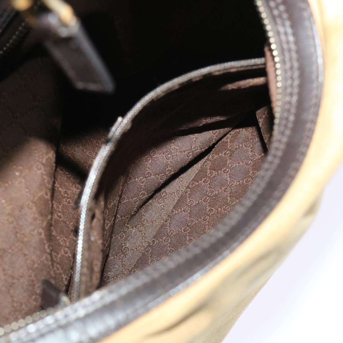 GUCCI Bamboo Web Sherry Line Shoulder Bag Nylon 3Set Beige Brown ti1191