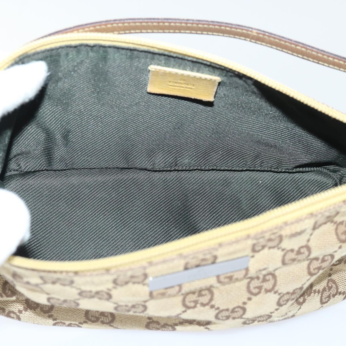 GUCCI GG Canvas Accessory Pouch 2Set Beige Black ti1192