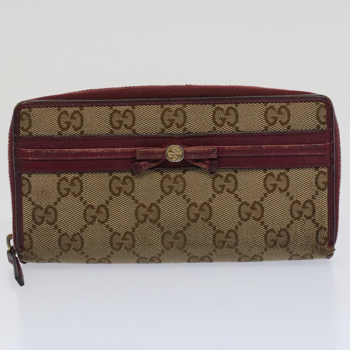 GUCCI GG Canvas Sherry Line Wallet 4Set Beige Black pink ti1195