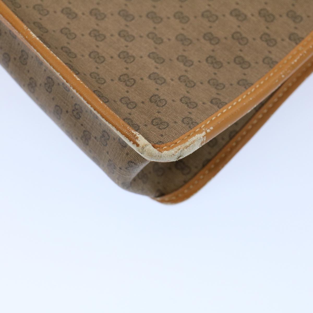 GUCCI Micro GG Canvas Hand Bag PVC Leather Beige Brown 015 14 0486 ti1205