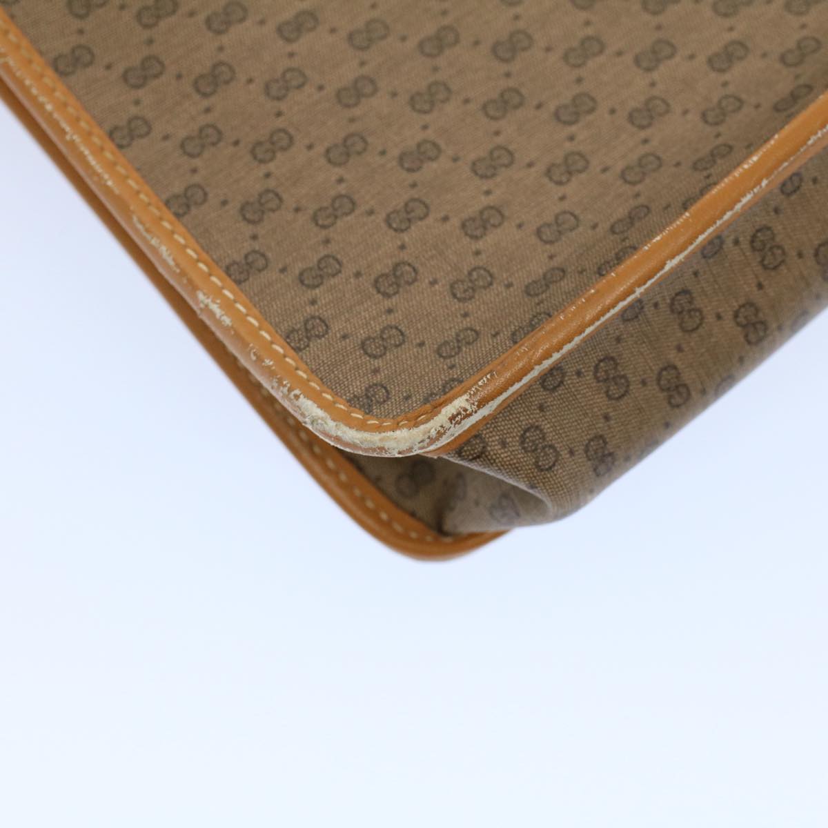 GUCCI Micro GG Canvas Hand Bag PVC Leather Beige Brown 015 14 0486 ti1205