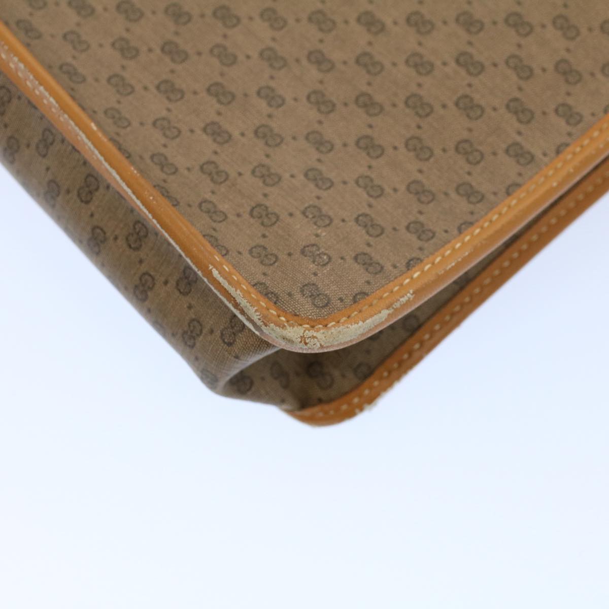 GUCCI Micro GG Canvas Hand Bag PVC Leather Beige Brown 015 14 0486 ti1205