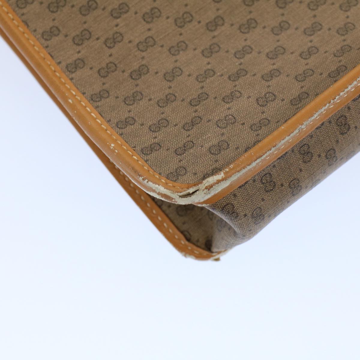 GUCCI Micro GG Canvas Hand Bag PVC Leather Beige Brown 015 14 0486 ti1205
