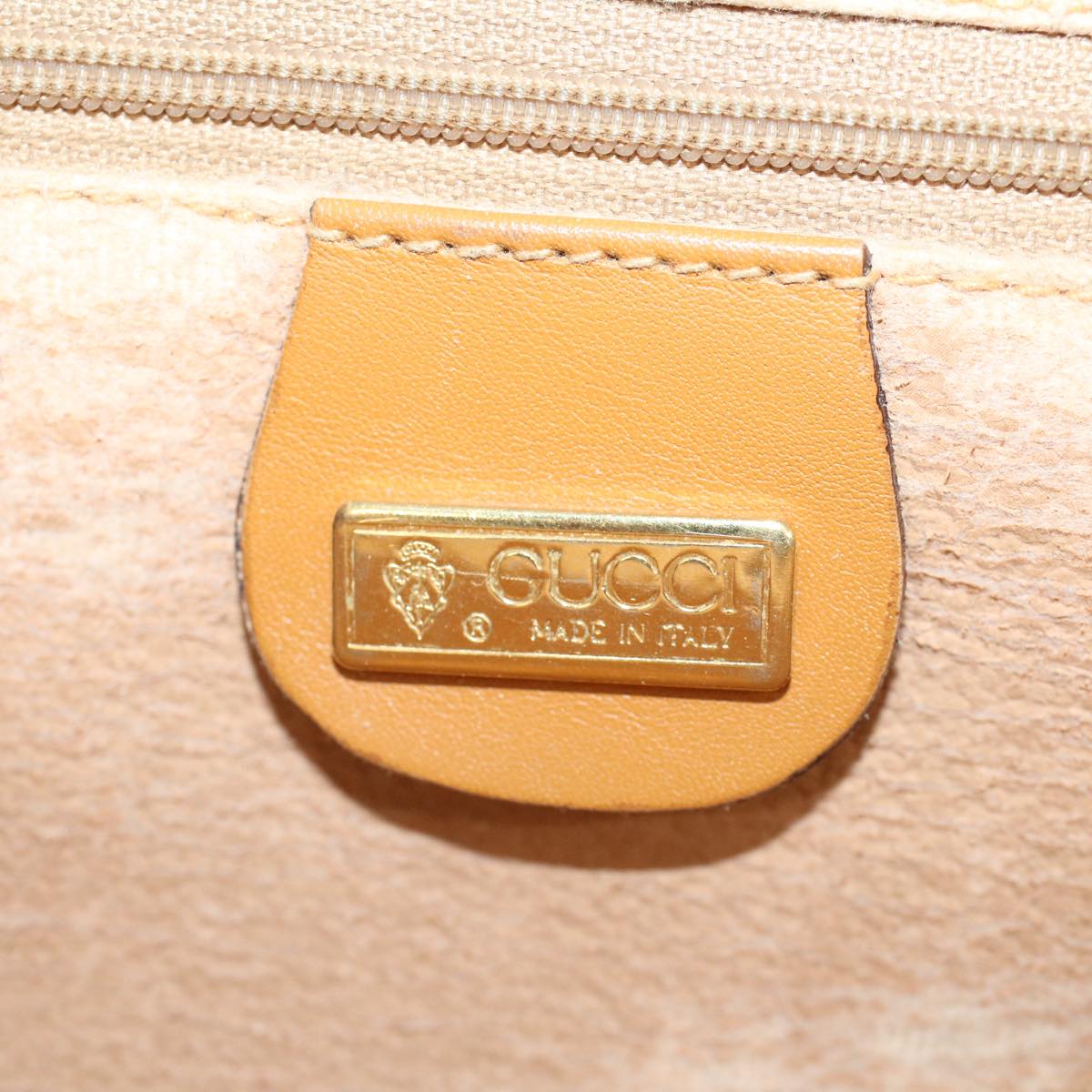 GUCCI Micro GG Canvas Hand Bag PVC Leather Beige Brown 015 14 0486 ti1205
