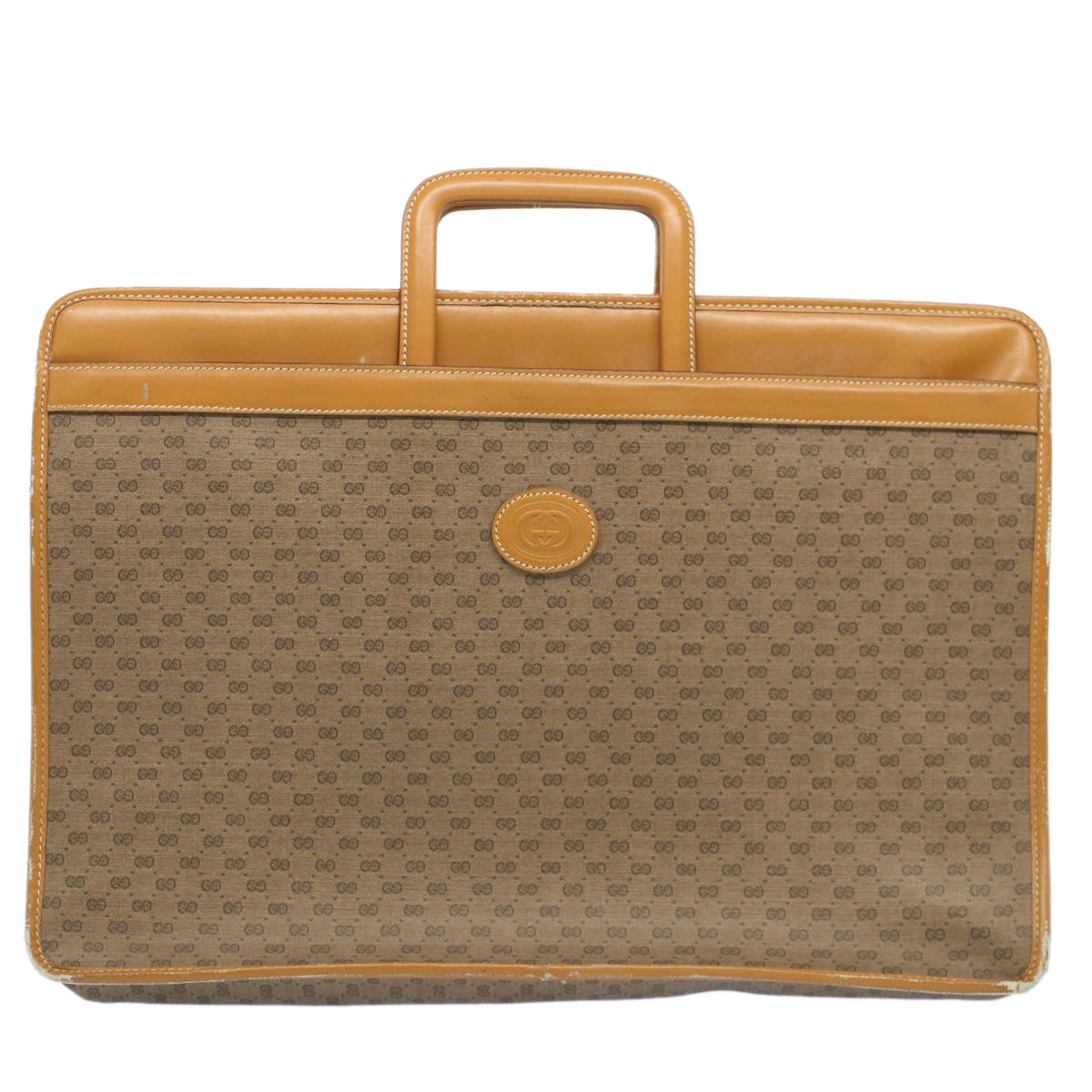 GUCCI Micro GG Canvas Hand Bag PVC Leather Beige Brown 015 14 0486 ti1205