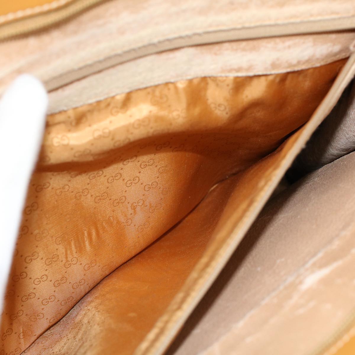 GUCCI Micro GG Canvas Hand Bag PVC Leather Beige Brown 015 14 0486 ti1205