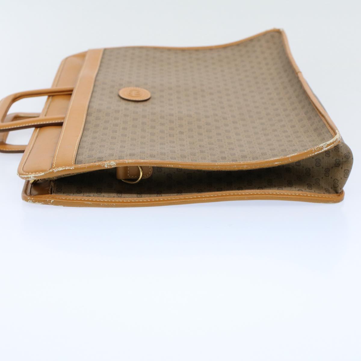 GUCCI Micro GG Canvas Hand Bag PVC Leather Beige Brown 015 14 0486 ti1205