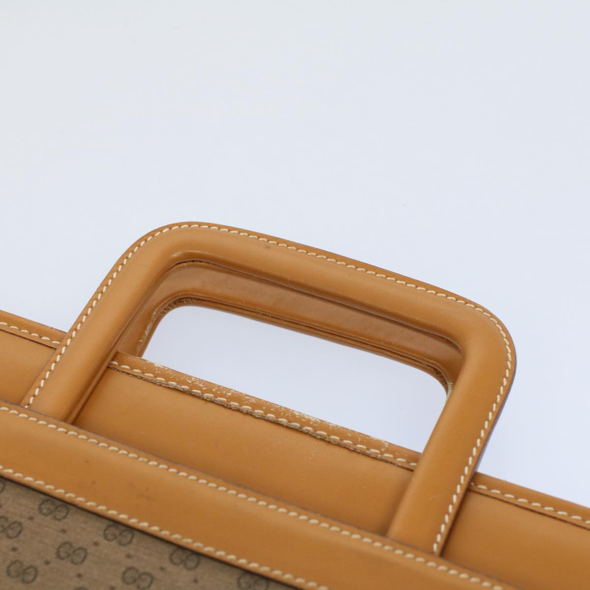 GUCCI Micro GG Canvas Hand Bag PVC Leather Beige Brown 015 14 0486 ti1205