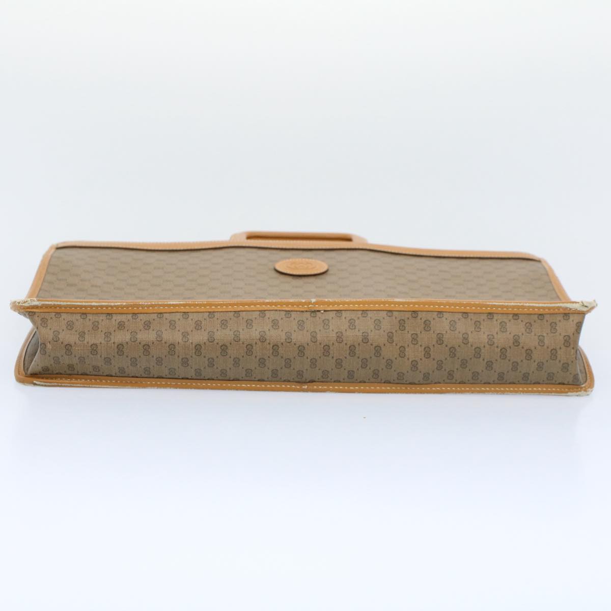 GUCCI Micro GG Canvas Hand Bag PVC Leather Beige Brown 015 14 0486 ti1205