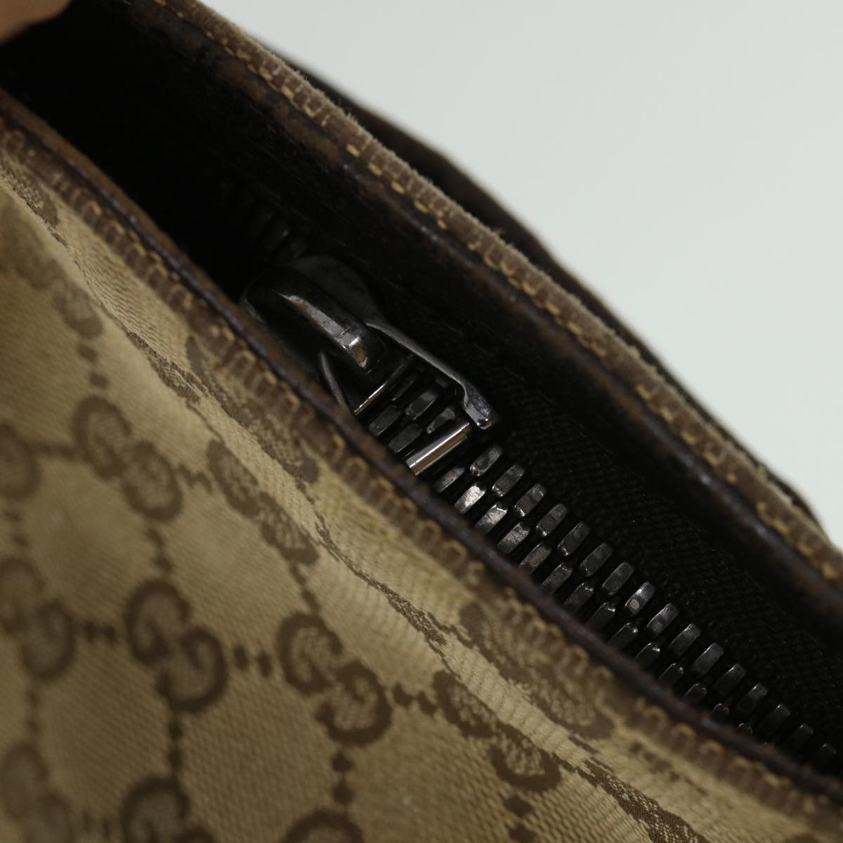 GUCCI GG Canvas Shoulder Bag Beige Brown 122791 ti1206