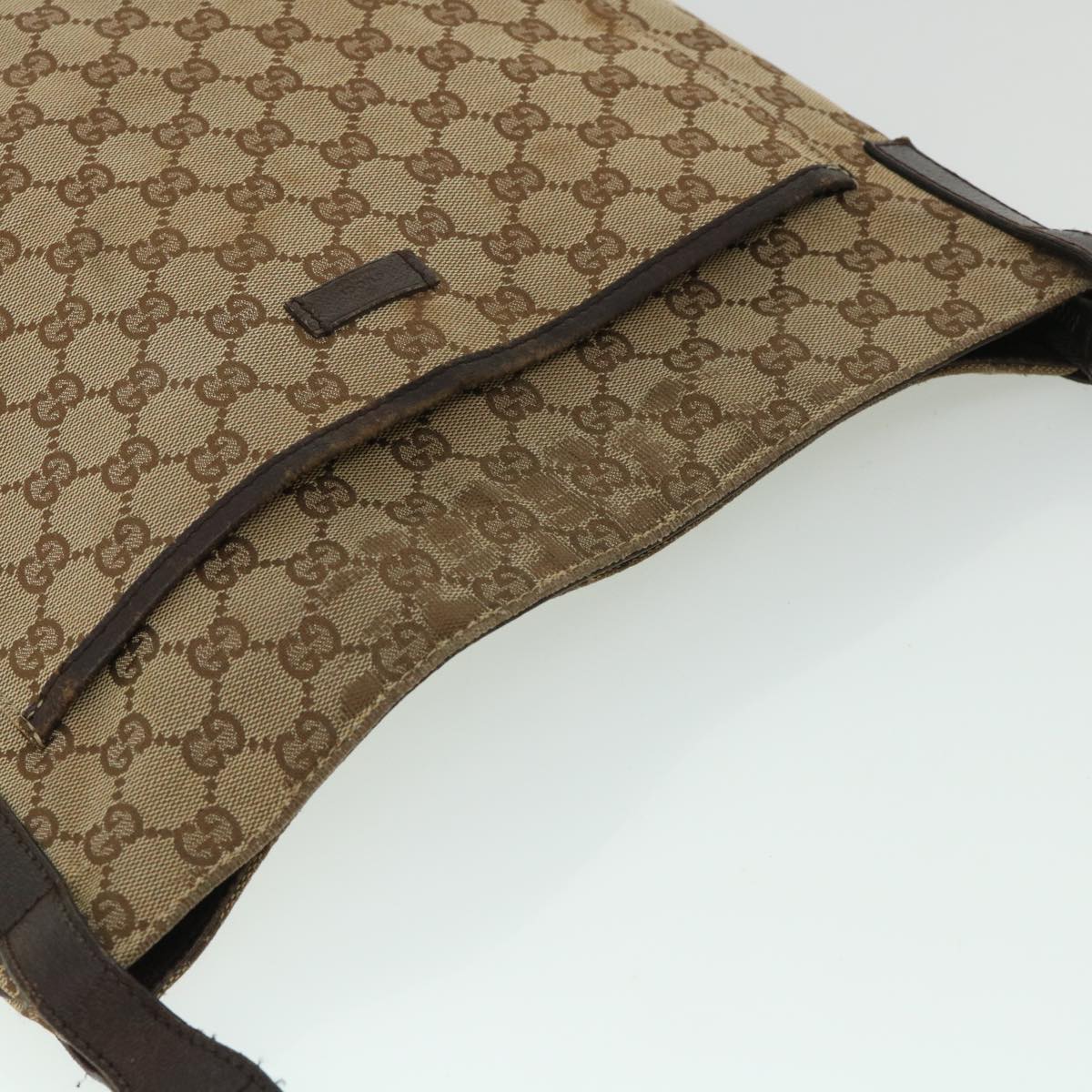 GUCCI GG Canvas Shoulder Bag Beige Brown 122791 ti1206