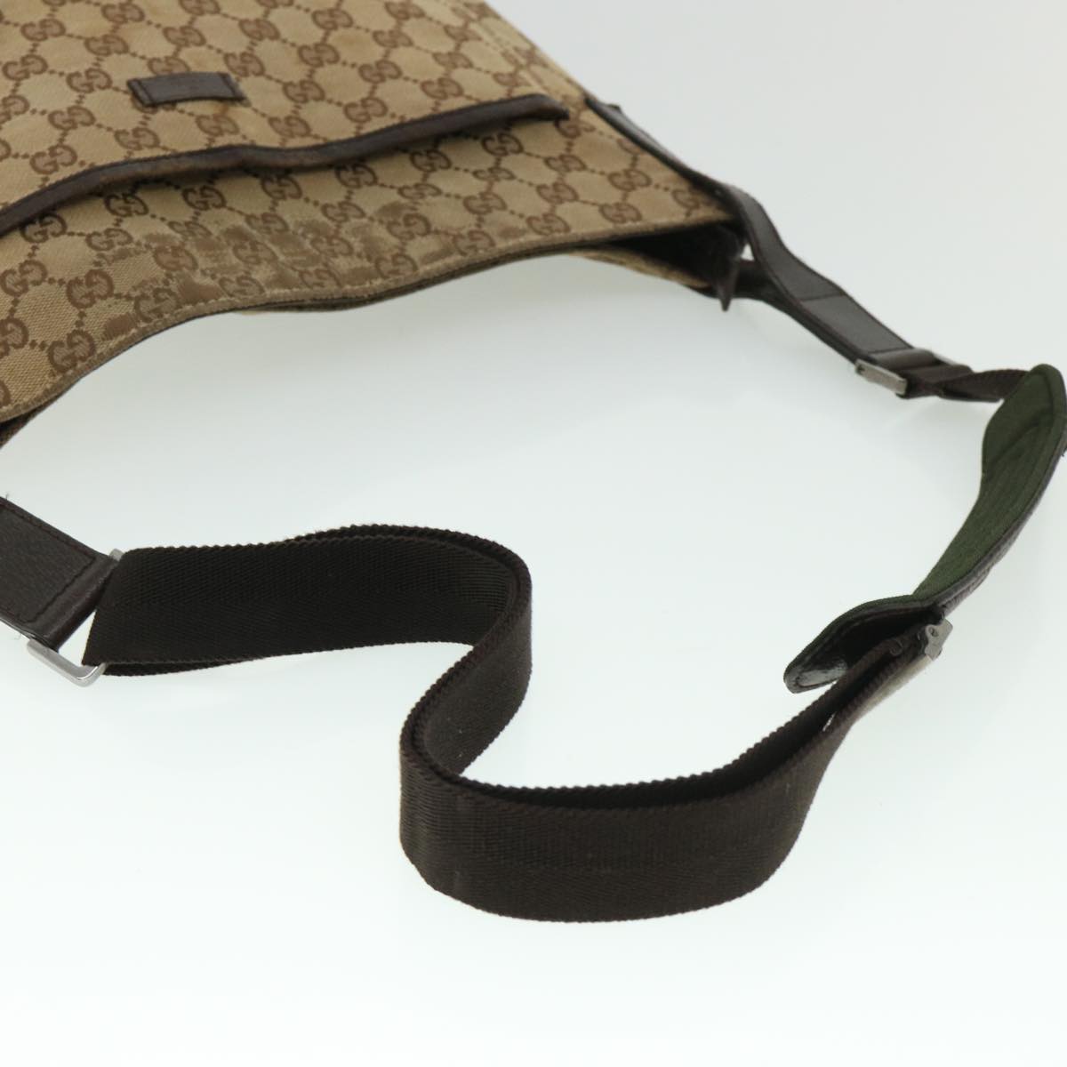 GUCCI GG Canvas Shoulder Bag Beige Brown 122791 ti1206