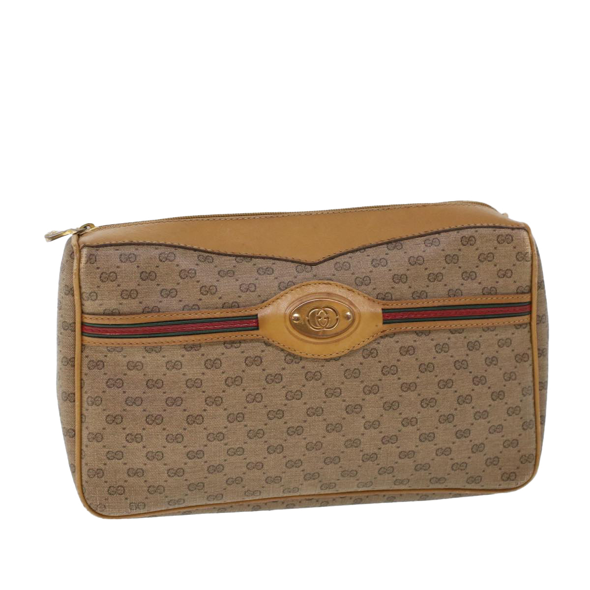GUCCI Micro GG Canvas Web Sherry Line Clutch Bag Beige 014 904 0018 ti1207