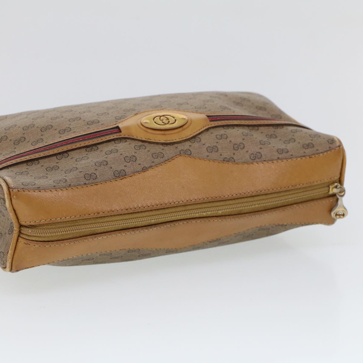GUCCI Micro GG Canvas Web Sherry Line Clutch Bag Beige 014 904 0018 ti1207