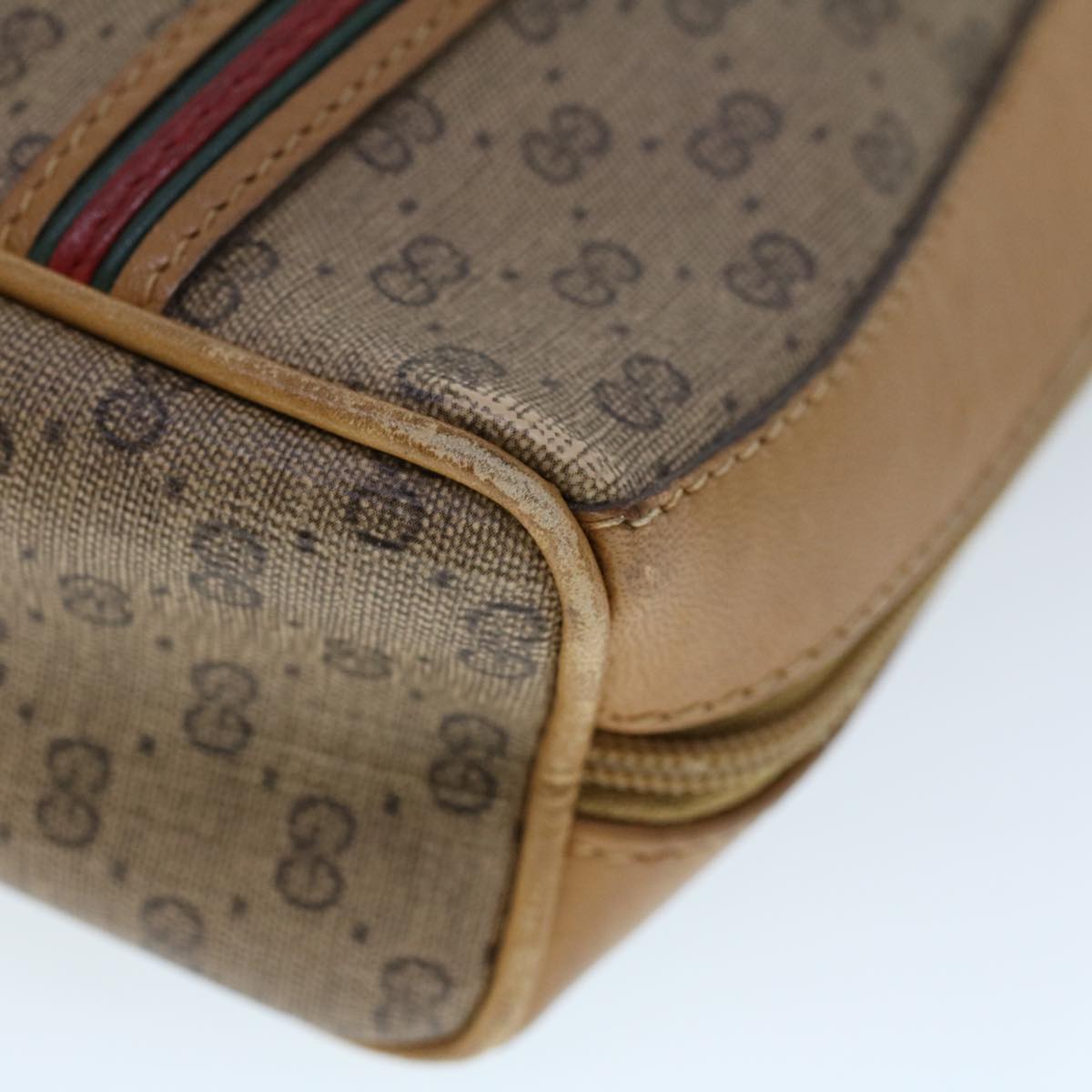GUCCI Micro GG Canvas Web Sherry Line Clutch Bag Beige 014 904 0018 ti1207
