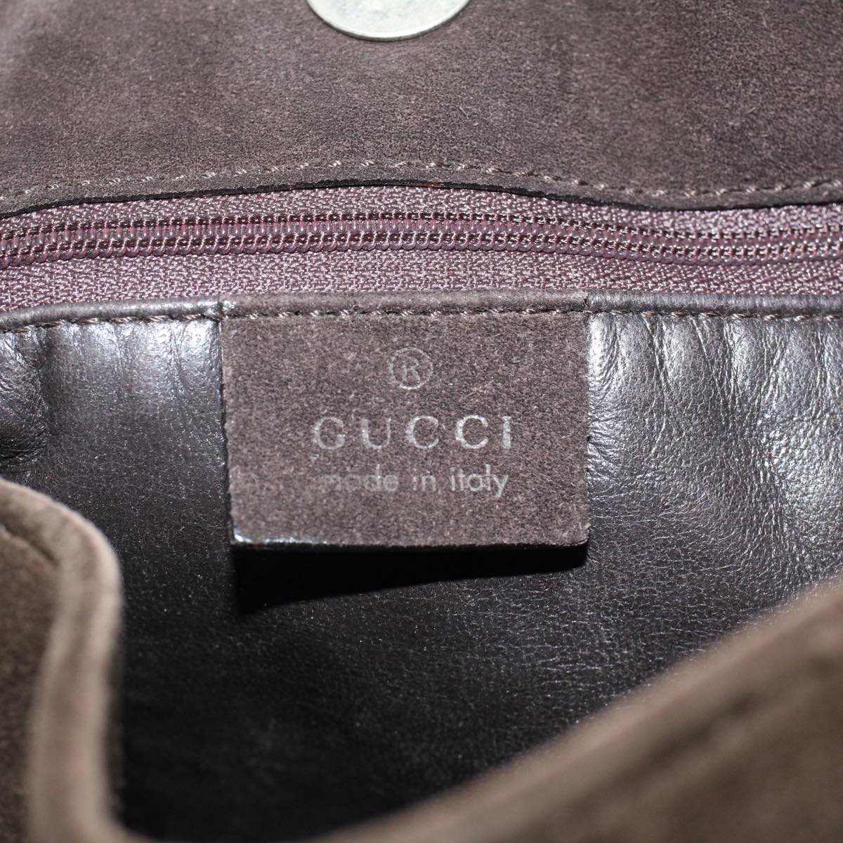 GUCCI Shoulder Bag Suede Brown 001 3167 ti1225