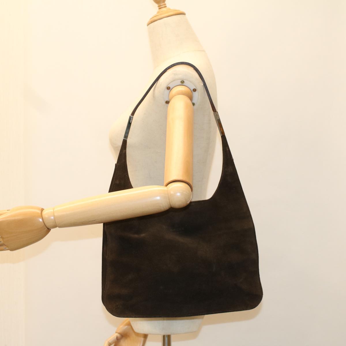 GUCCI Shoulder Bag Suede Brown 001 3167 ti1225