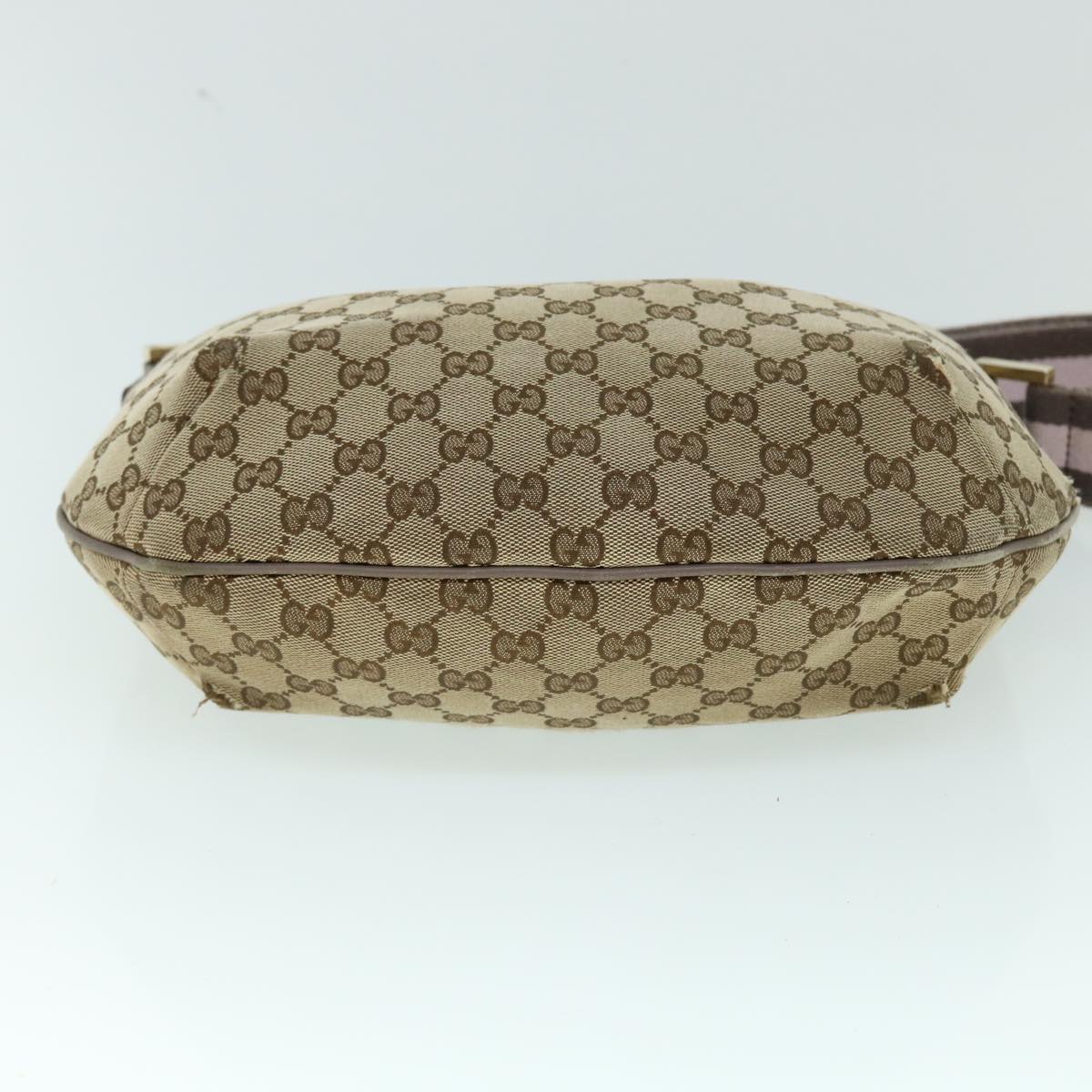 GUCCI GG Canvas Sherry Line Shoulder Bag Beige Gray pink 181092 ti1245