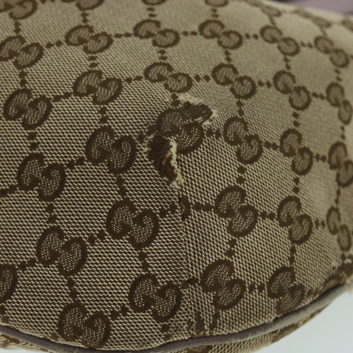 GUCCI GG Canvas Sherry Line Shoulder Bag Beige Gray pink 181092 ti1245