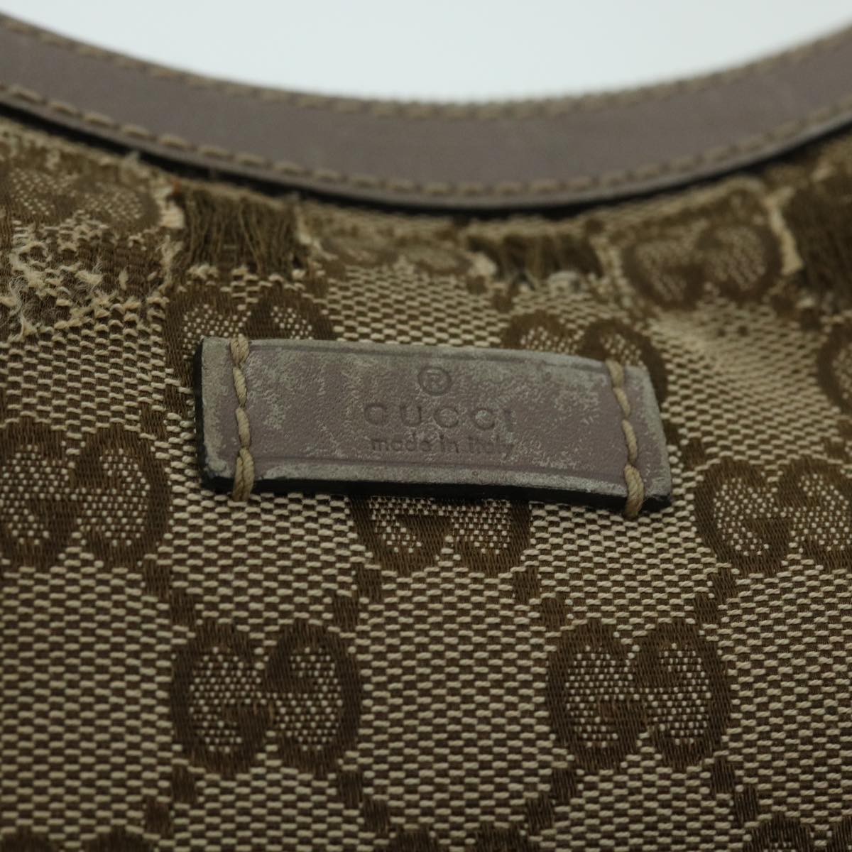 GUCCI GG Canvas Sherry Line Shoulder Bag Beige Gray pink 181092 ti1245