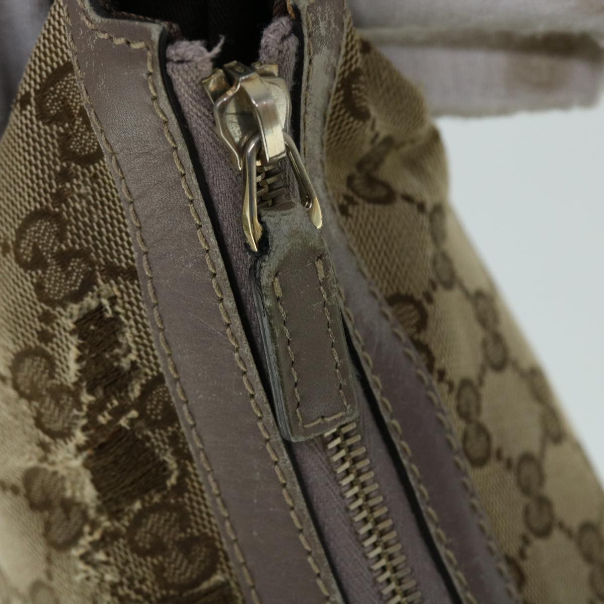 GUCCI GG Canvas Sherry Line Shoulder Bag Beige Gray pink 181092 ti1245
