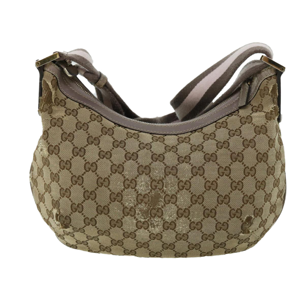 GUCCI GG Canvas Sherry Line Shoulder Bag Beige Gray pink 181092 ti1245