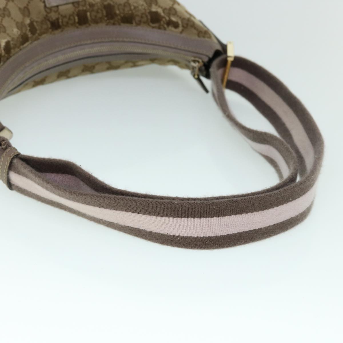 GUCCI GG Canvas Sherry Line Shoulder Bag Beige Gray pink 181092 ti1245