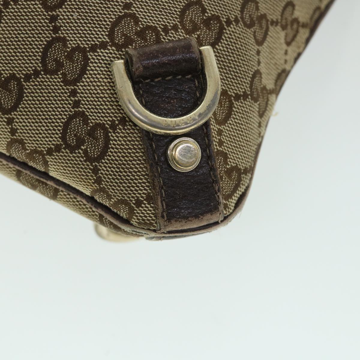 GUCCI GG Canvas Shoulder Bag Leather Beige Brown 2684 ti1247