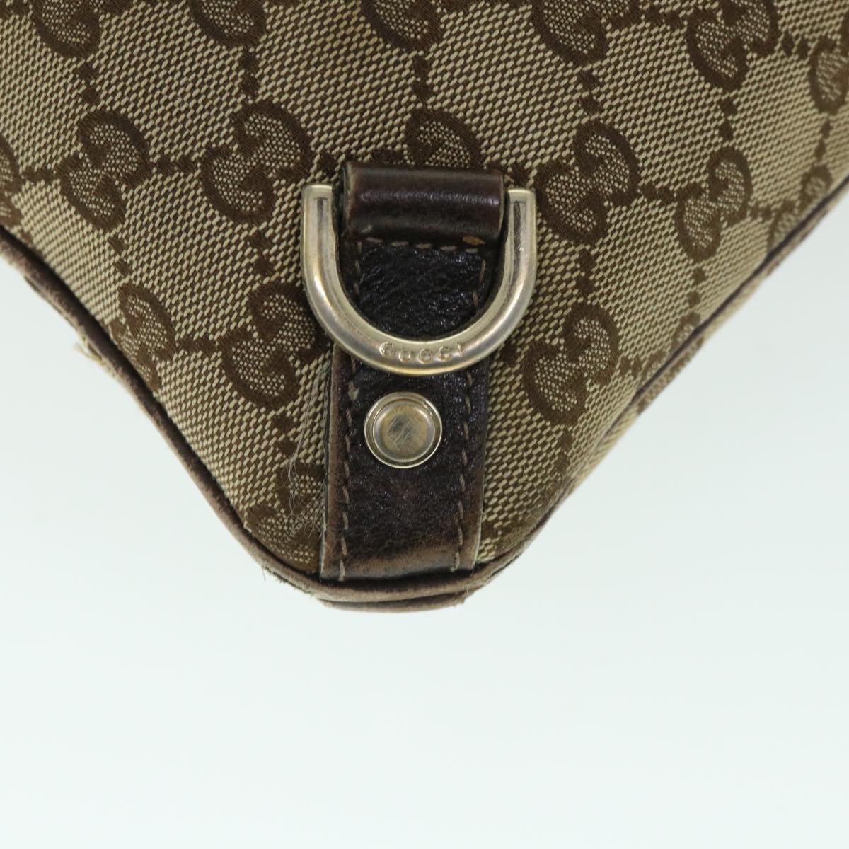 GUCCI GG Canvas Shoulder Bag Leather Beige Brown 2684 ti1247