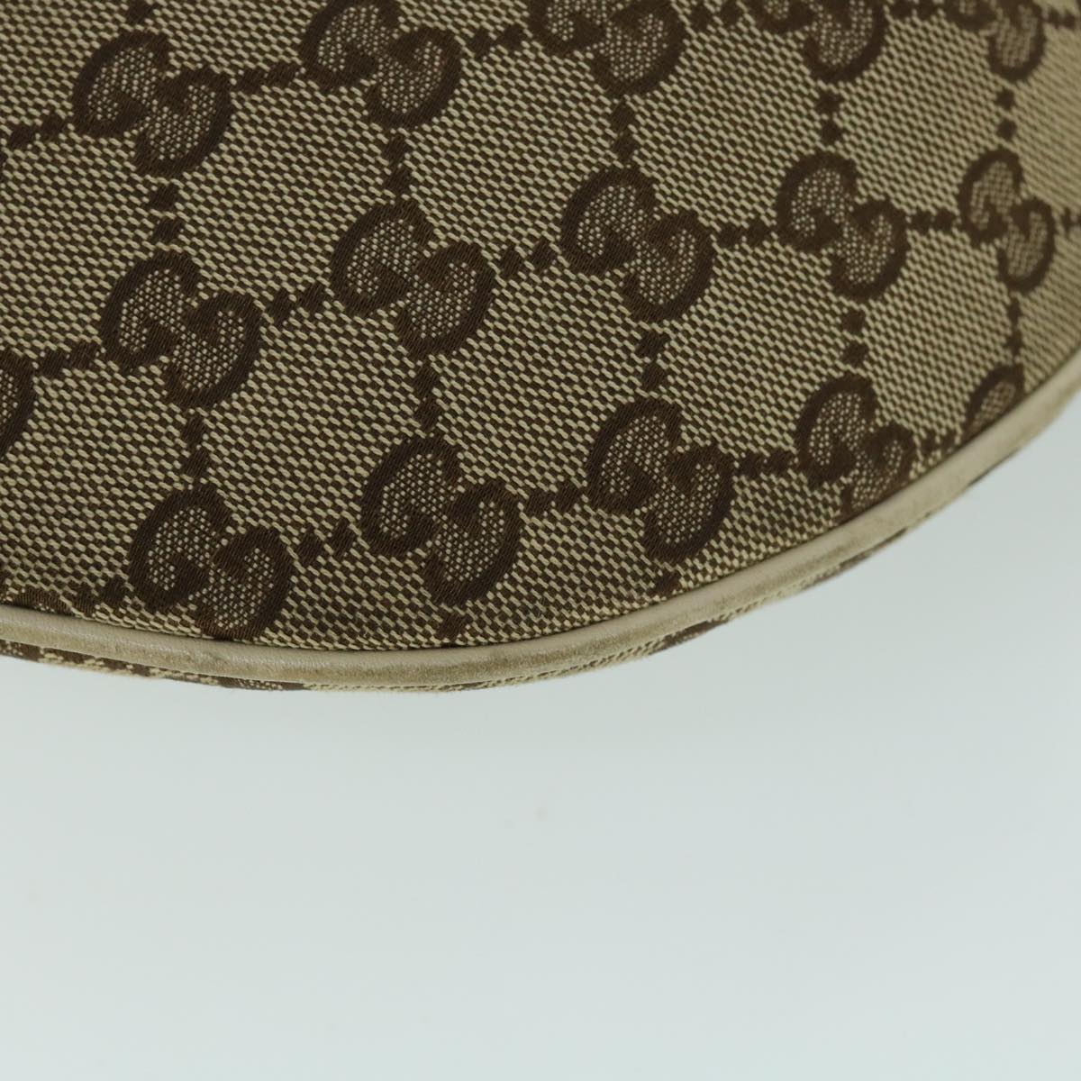 GUCCI GG Canvas Shoulder Bag Leather Beige 169998 ti1248