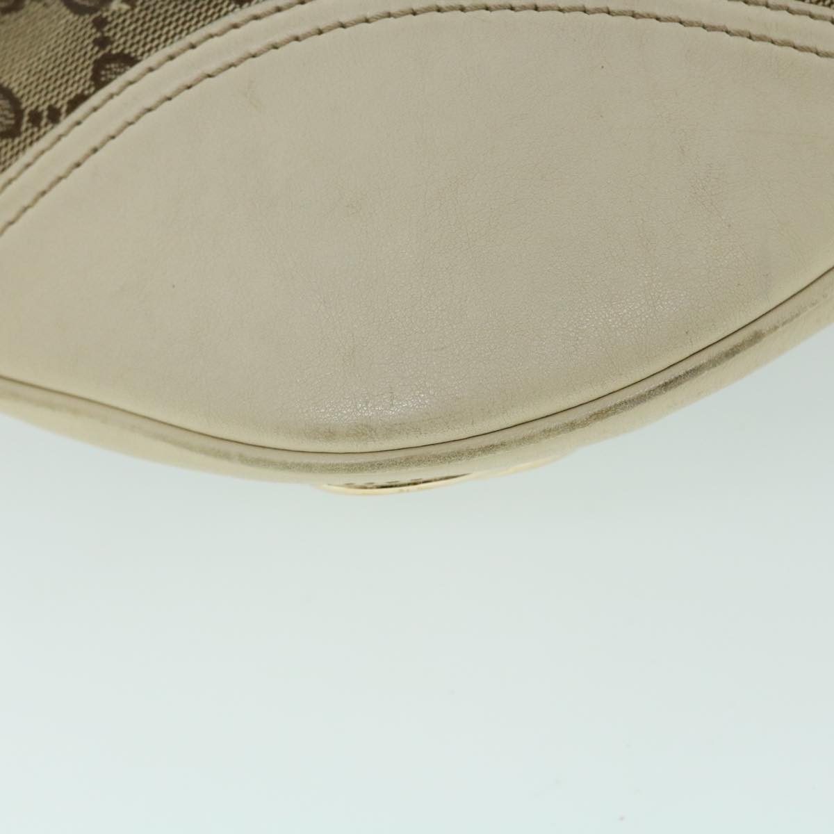GUCCI GG Canvas Shoulder Bag Leather Beige 169998 ti1248