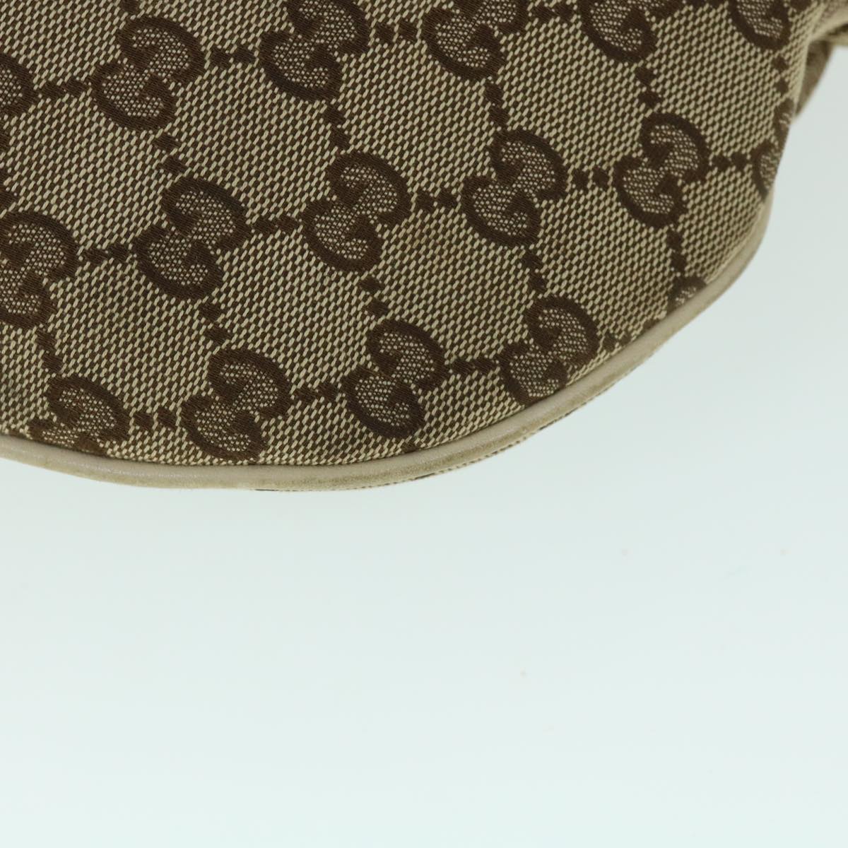 GUCCI GG Canvas Shoulder Bag Leather Beige 169998 ti1248