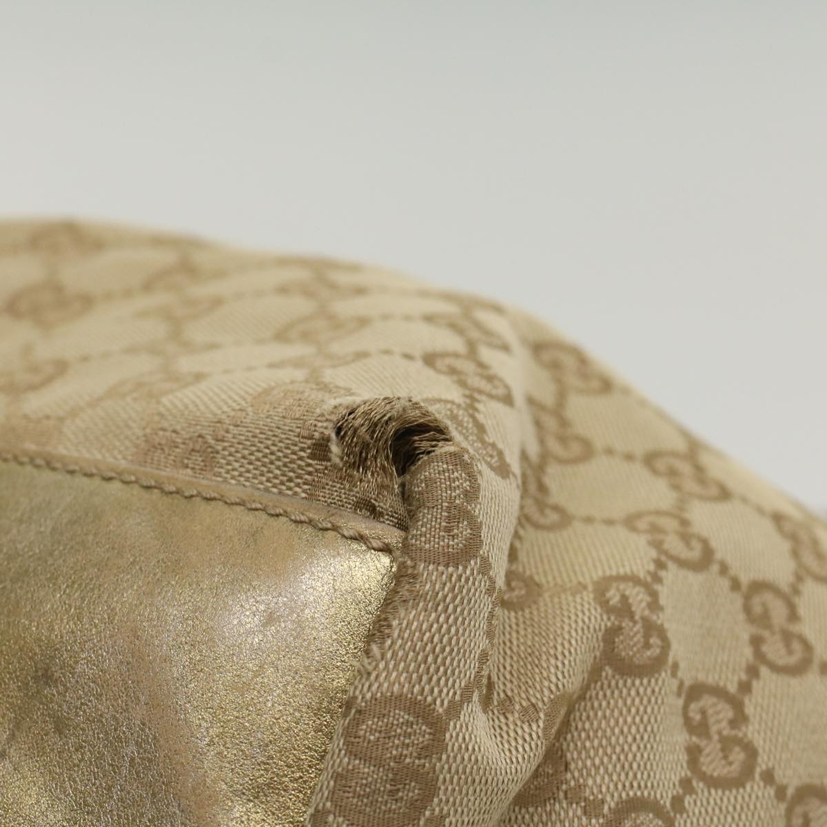 GUCCI GG Canvas Sherry Line Tote Bag Beige Pink 131230 ti1249