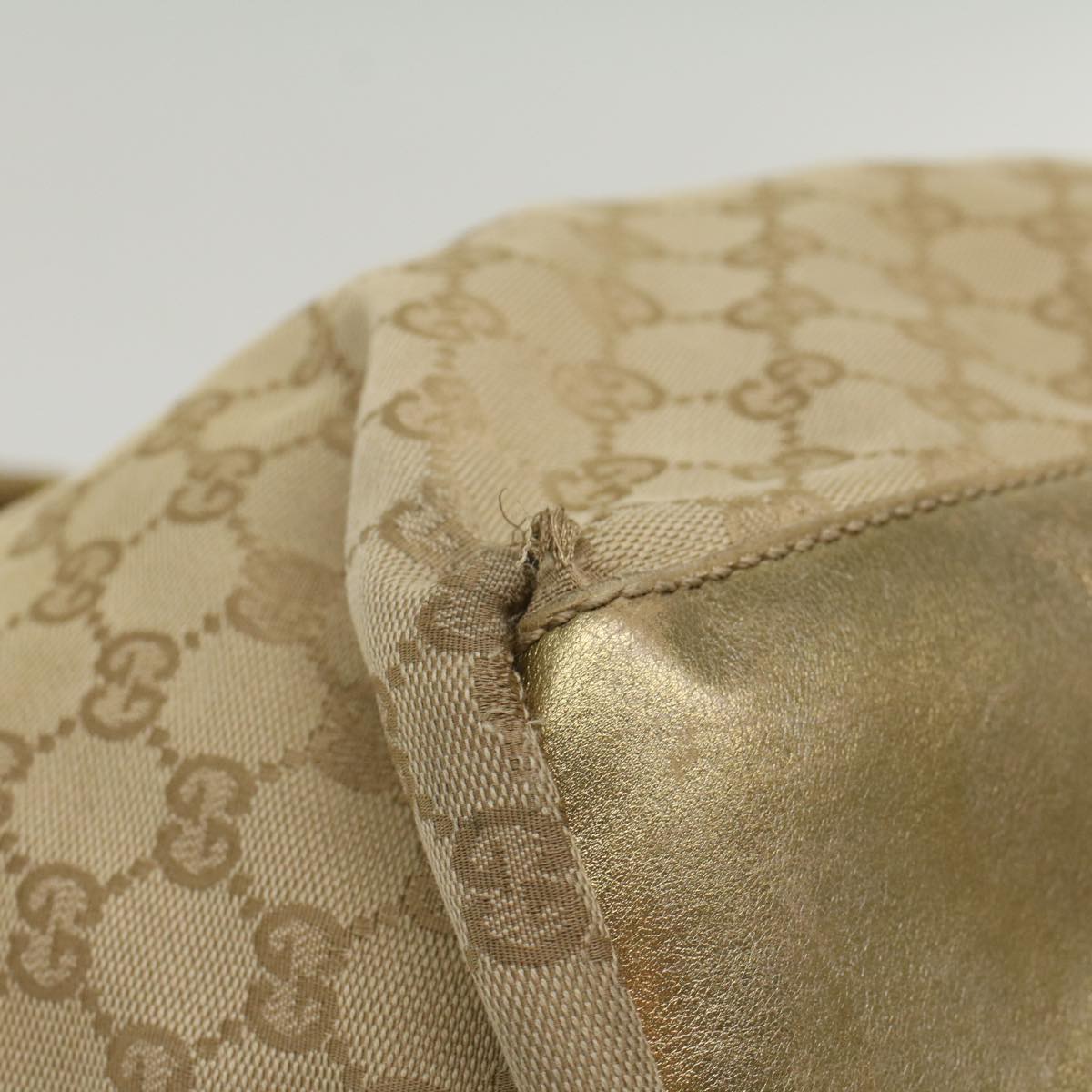 GUCCI GG Canvas Sherry Line Tote Bag Beige Pink 131230 ti1249