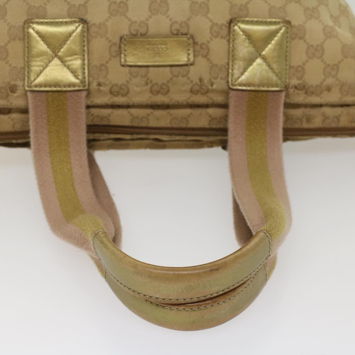 GUCCI GG Canvas Sherry Line Tote Bag Beige Pink 131230 ti1249