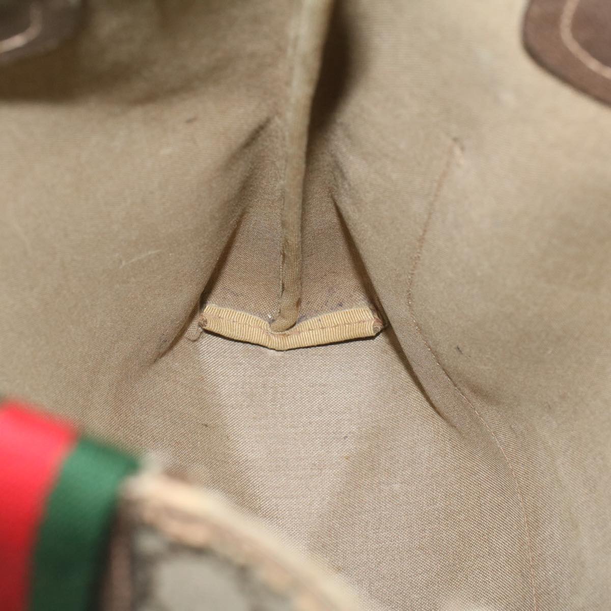 GUCCI GG Canvas Web Sherry Line Tote Bag Beige Red Green 39 02 003 ti1250