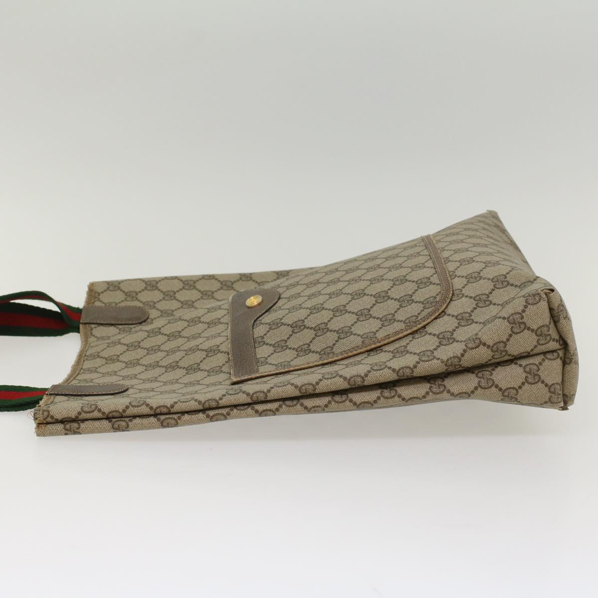 GUCCI GG Canvas Web Sherry Line Tote Bag Beige Red Green 39 02 003 ti1250