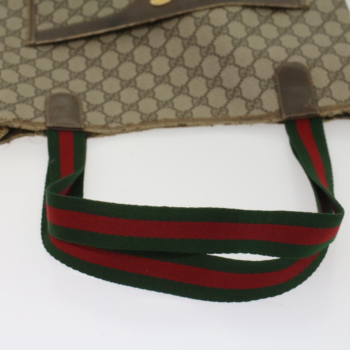 GUCCI GG Canvas Web Sherry Line Tote Bag Beige Red Green 39 02 003 ti1250
