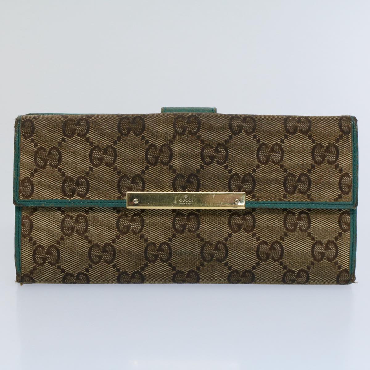 GUCCI GG Canvas Wallet Leather Canvas 7Set Beige ti1256