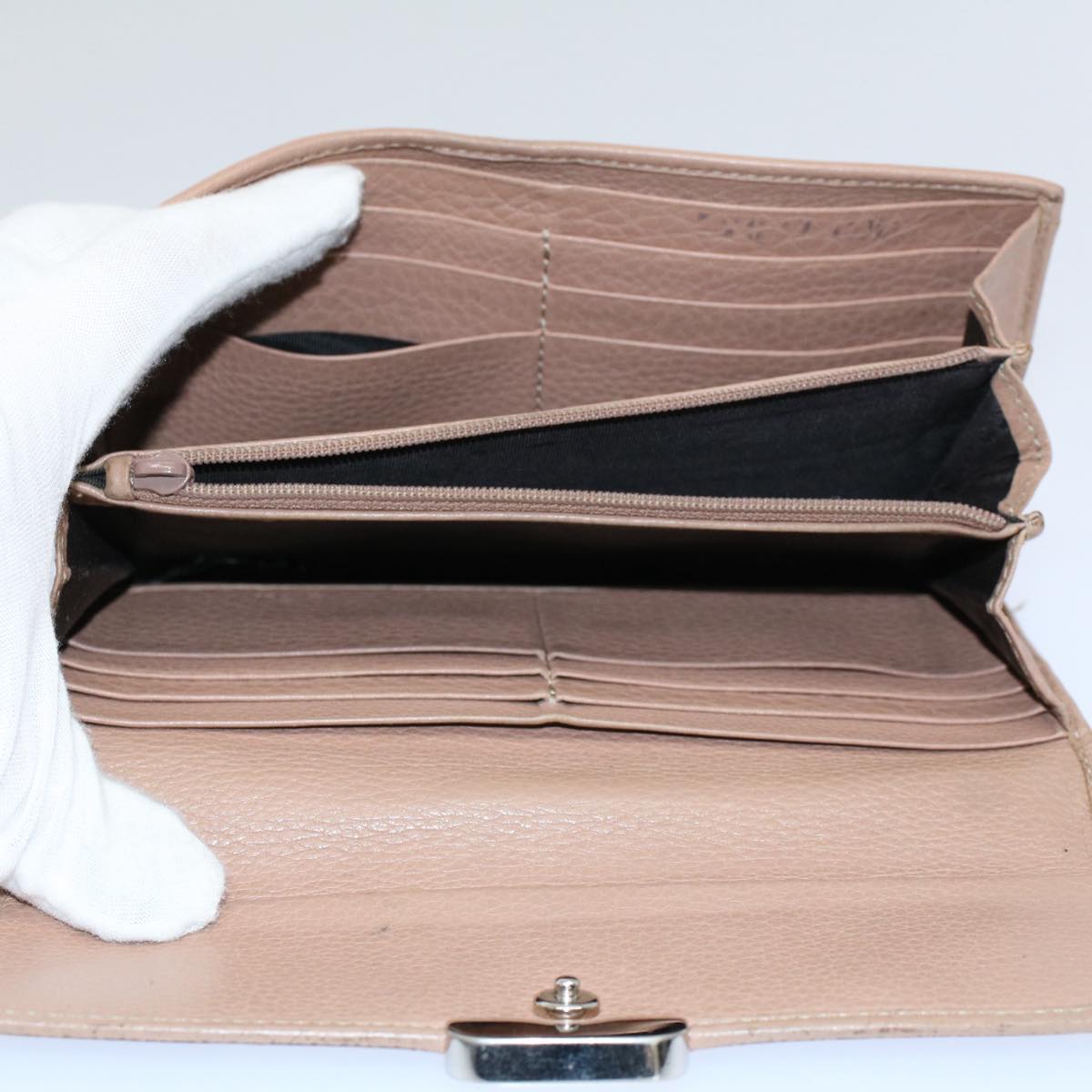 GUCCI GG Canvas Wallet Leather Canvas 7Set Beige ti1256