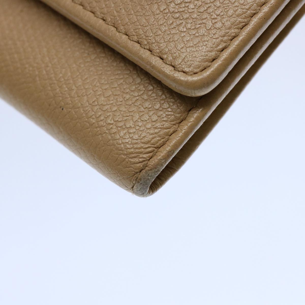 CHANEL Key Case Leather Beige CC ti1413