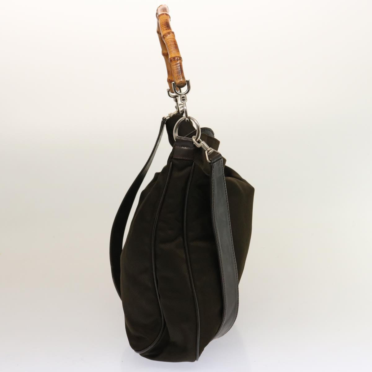 GUCCI Bamboo Shoulder Bag Suede Leather 3Set White Black Brown ti1672